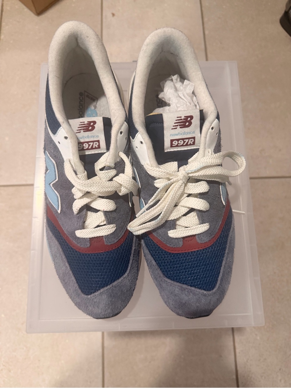 New Balance 997R Navy, Gray & Light Blue Sneakers